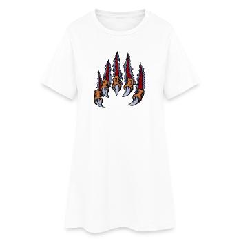 Animaux Griffes - Robe T-shirt Femme - blanc - Devant