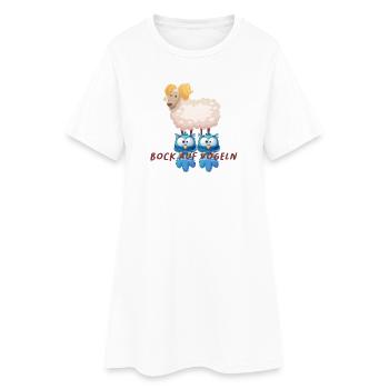 Bock Auf Vögel Lustig Tiermotiv Shirt - Frauen T-Shirt-Kleid - Weiß - Vorne