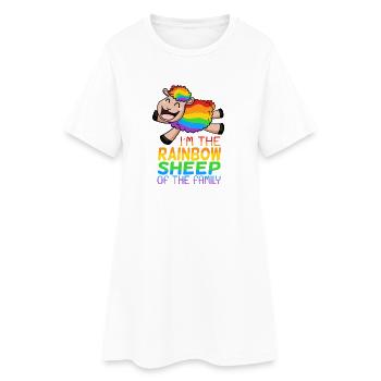 LGBT Schaf niedlich - Frauen T-Shirt-Kleid - Weiß - Vorne