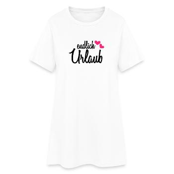 Endlich Urlaub - Frauen T-Shirt-Kleid - Weiß - Vorne