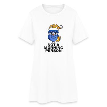 Le lève-tôt Hibou Dormir - Robe T-shirt Femme - blanc - Devant