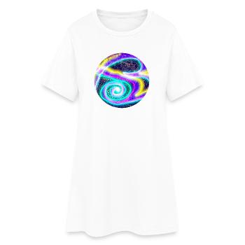 Nordlichter - Frauen T-Shirt-Kleid - Weiß - Vorne