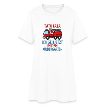 Kindergarten Feuerwehr Geschenk - Frauen T-Shirt-Kleid - Weiß - Vorne