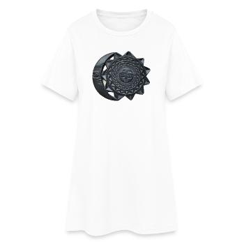 Soleil et lune des Inca - Robe T-shirt Femme - blanc - Devant