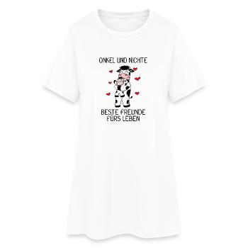 Onkel Nichte Familie Spruch Kuh Baby - Frauen T-Shirt-Kleid - Weiß - Vorne