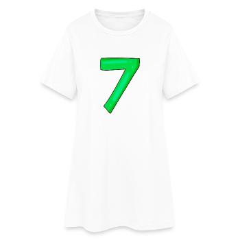 7 - Frauen T-Shirt-Kleid - Weiß - Vorne