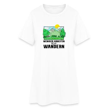Wandern Berge Wanderer - Frauen T-Shirt-Kleid - Weiß - Vorne