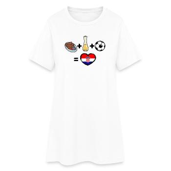 Flagge Fussball Herz Kroatien - Frauen T-Shirt-Kleid - Weiß - Vorne