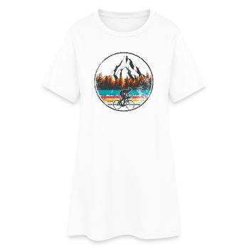 Cycliste de montagne Rétro - Robe T-shirt Femme - blanc - Devant