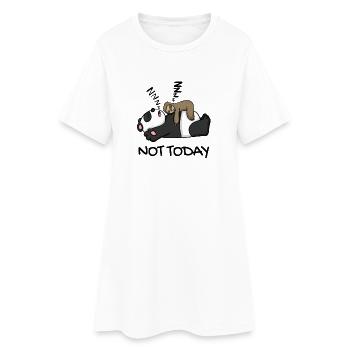Paresseux et panda - Robe T-shirt Femme - blanc - Devant