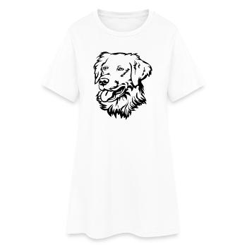 Golden Retriever Kopf - Frauen T-Shirt-Kleid - Weiß - Vorne
