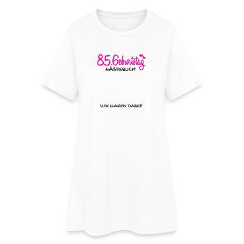 85 Geburtstag Gästebuch Gästeliste - Frauen T-Shirt-Kleid - Weiß - Vorne