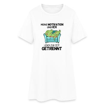 Keine Motivation - Frauen T-Shirt-Kleid - Weiß - Vorne