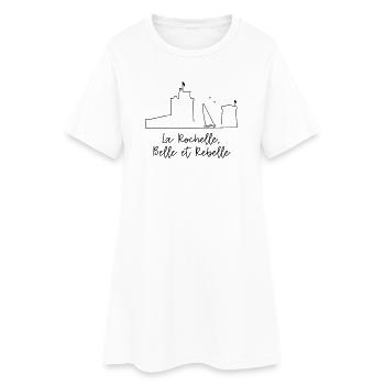 La Rochelle design noir by Nicolas Poitevin - Robe T-shirt Femme - blanc - Devant