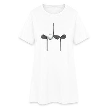 Golfschläger Golfspieler - Frauen T-Shirt-Kleid - Weiß - Vorne