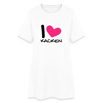 Ich liebe Kacken - Frauen T-Shirt-Kleid - Weiß - Vorne