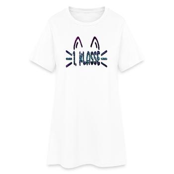 1. Klasse Erstklässlerin - Katzen - Frauen T-Shirt-Kleid - Weiß - Vorne