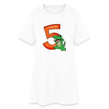 5e anniversaire - 5 ans - Anniversaire d’enfant - Robe T-shirt Femme - blanc - Devant