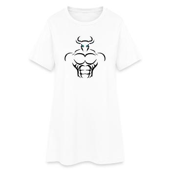Alpha Taurus Deluxe - Frauen T-Shirt-Kleid - Weiß - Vorne