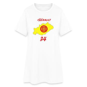 Hérault - Robe T-shirt Femme - blanc - Devant