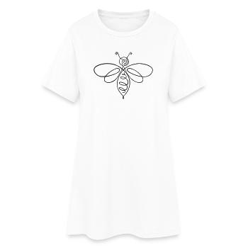 Abeilles Abeilles Une Ligne - Robe T-shirt Femme - blanc - Devant