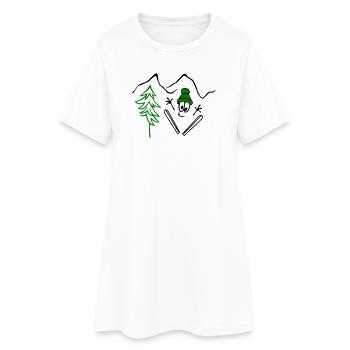 Ski jumpers, winter, winter sports - Women’s T-Shirt Dress - white - Front