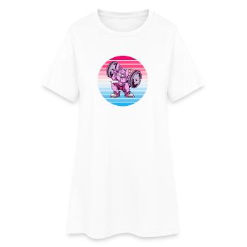 Conception de bodybuilder de lapin - Robe T-shirt Femme - blanc - Devant