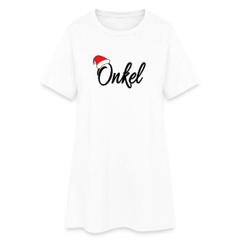 Weihnachten Onkel - Frauen T-Shirt-Kleid - Weiß - Vorne