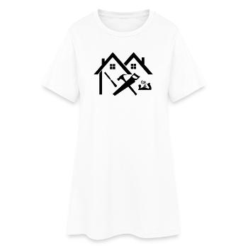 Carpenter logo house hammer saw chisel and planer - Women’s T-Shirt Dress - white - Front