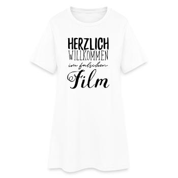falscher Film - Frauen T-Shirt-Kleid - Weiß - Vorne