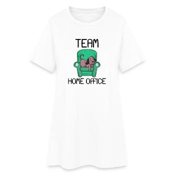 Home Office - Frauen T-Shirt-Kleid - Weiß - Vorne