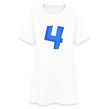 4 - Frauen T-Shirt-Kleid - Weiß - Vorne
