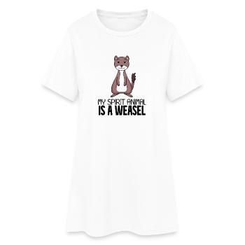 Belette - Robe T-shirt Femme - blanc - Devant