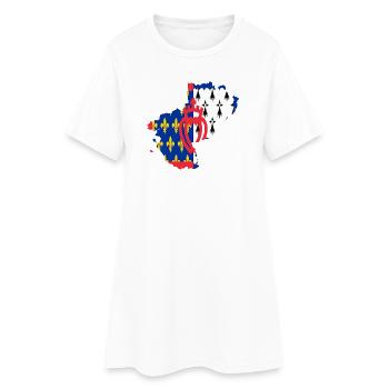 Pays de loire - Robe T-shirt Femme - blanc - Devant