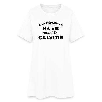 A la mémoire de ma vie avant la calvitie Chauve - Robe T-shirt Femme - blanc - Devant
