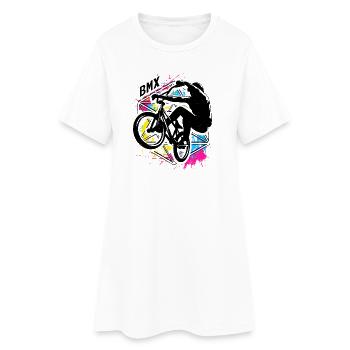 | Bmx coloré Bmx Bike | coloré Vélo Bmx - Robe T-shirt Femme - blanc - Devant
