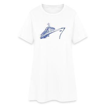 Bateau de croisière Navire de croisière Luxe - Robe T-shirt Femme - blanc - Devant