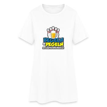 Kegeln & Pegeln - so lauten die Regeln - Frauen T-Shirt-Kleid - Weiß - Vorne