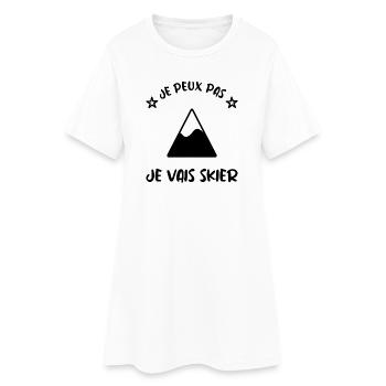 JE PEUX PAS. SKIER. SKI. RAQUETTE. SNOW. SNOWBOARD - Robe T-shirt Femme - blanc - Devant