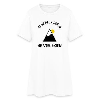 JE PEUX PAS. SKIER. SKI. RAQUETTE. SNOW. SNOWBOARD - Robe T-shirt Femme - blanc - Devant