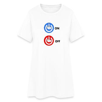 Doigt d'honneur ON et OFF - Robe T-shirt Femme - blanc - Devant