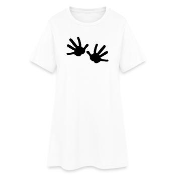 Deux mains - Robe T-shirt Femme - blanc - Devant