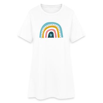 Arc-en-ciel avec cœur - Robe T-shirt Femme - blanc - Devant