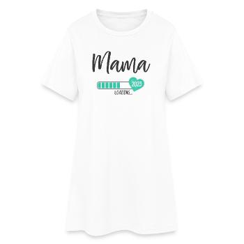 Maman Chargement 2023 Cœur Jeune Maman à venir - Robe T-shirt Femme - blanc - Devant