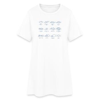 Boote Segeln Knoten Knotenkunde Geschenke - Frauen T-Shirt-Kleid - Weiß - Vorne