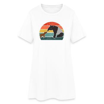 Tapir Familie Mutter Kind Baby Vintage Geschenk - Frauen T-Shirt-Kleid - Weiß - Vorne