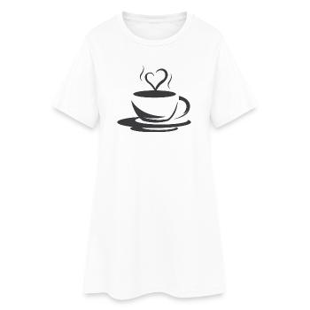 Cafe Kaffee Illustration Logo icon Herz Liebe - Frauen T-Shirt-Kleid - Weiß - Vorne
