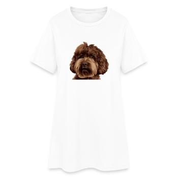 Schnoodle Doodle Dog - Frauen T-Shirt-Kleid - Weiß - Vorne