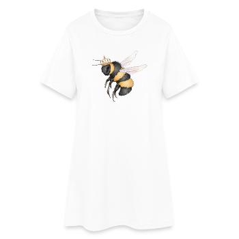 Dessin d’un bourdon volant avec couronne - Robe T-shirt Femme - blanc - Devant
