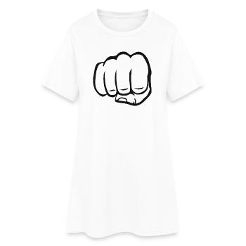 Poing serré poing bosse cool symbole du logo - Robe T-shirt Femme - blanc - Devant
